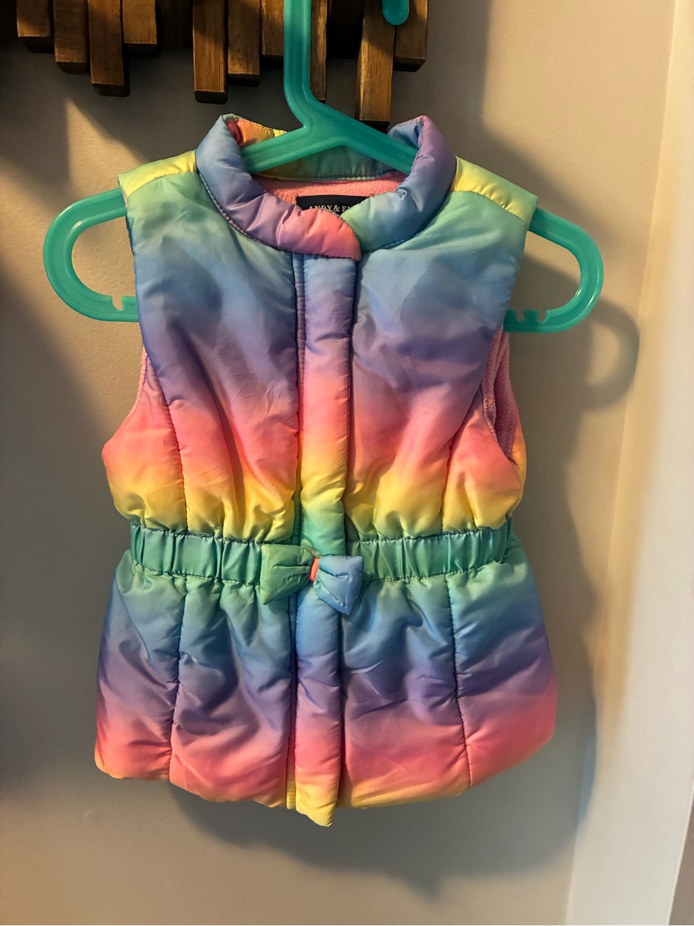 Andy & Evan Rainbow Pastel Puffer Vest - Pink, Yellow, Green, Blue, Purple